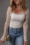 Floral Lace Square Neck Top