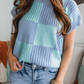 Checkered Short Sleeve Sweater