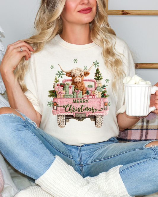 Faux Crochet Highland Cow