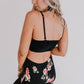 Jessa Velvet and Lace Cami - Black