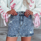 Rhinstone Denim Skirt