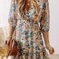 Floral Ruffle V-Neck Dress
