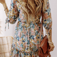 Floral Ruffle V-Neck Dress