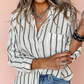 Strip Button Oversized Shirt