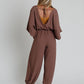 New Love Relaxed Drawstring Jumpsuit - Mocha