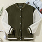 Corduroy Fleece Buttoned Bomber Jacket