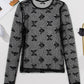 Bow Mesh Long Sleeve Top