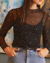 Rhinstone Mesh Top