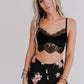 Jessa Velvet and Lace Cami - Black