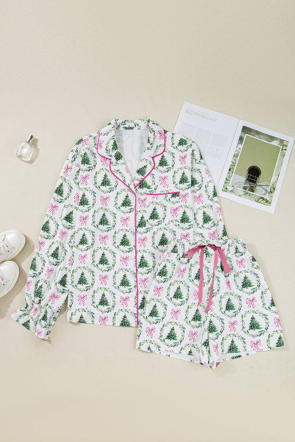 Christmas Trees & Bows Pajama Set