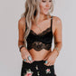 Jessa Velvet and Lace Cami - Black