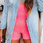 Mineral Wash Frayed Denim Jacket