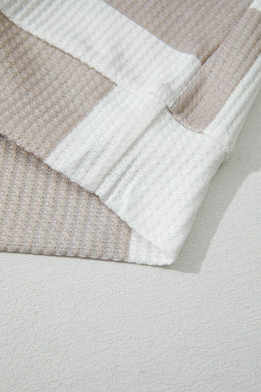 Checkered Textured Knit Sweater