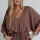 New Love Relaxed Drawstring Jumpsuit - Mocha