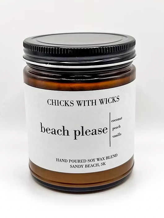 Chicks With Wicks~Beach Please Candle