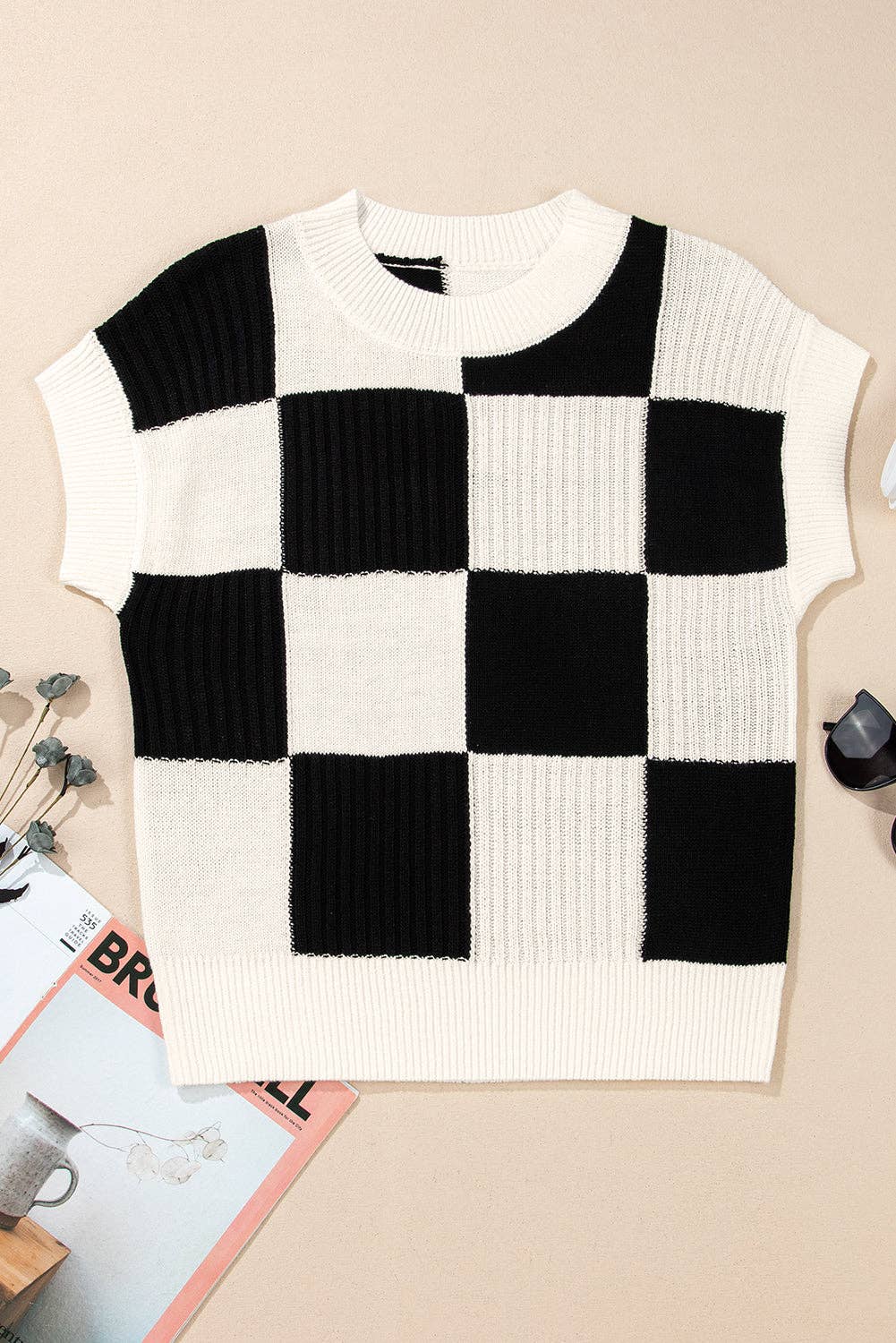 Colorblock Short Sleeve Sweater