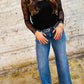 Bow Mesh Long Sleeve Top