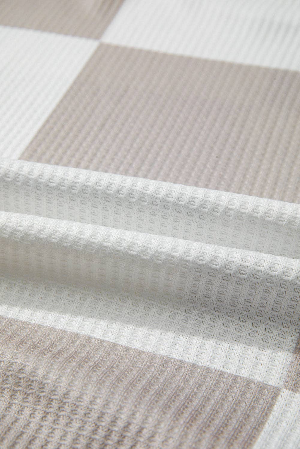 Checkered Textured Knit Sweater