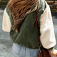 Corduroy Fleece Buttoned Bomber Jacket