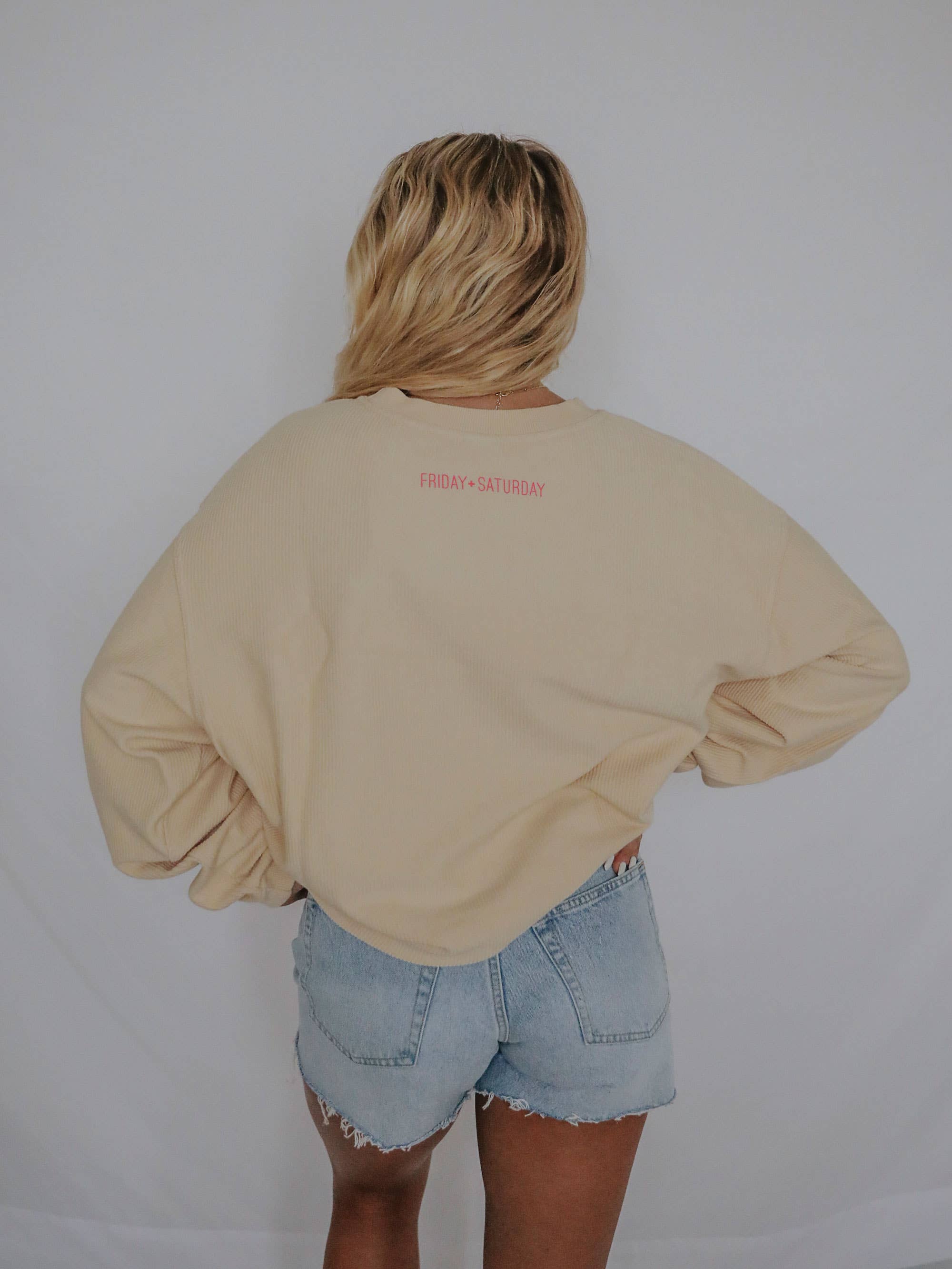 Big Nap Girl Neon Corded Sweatshirt