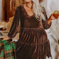 Coffee Velvet Dress