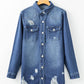 Mineral Wash Distressed Denim Jacket