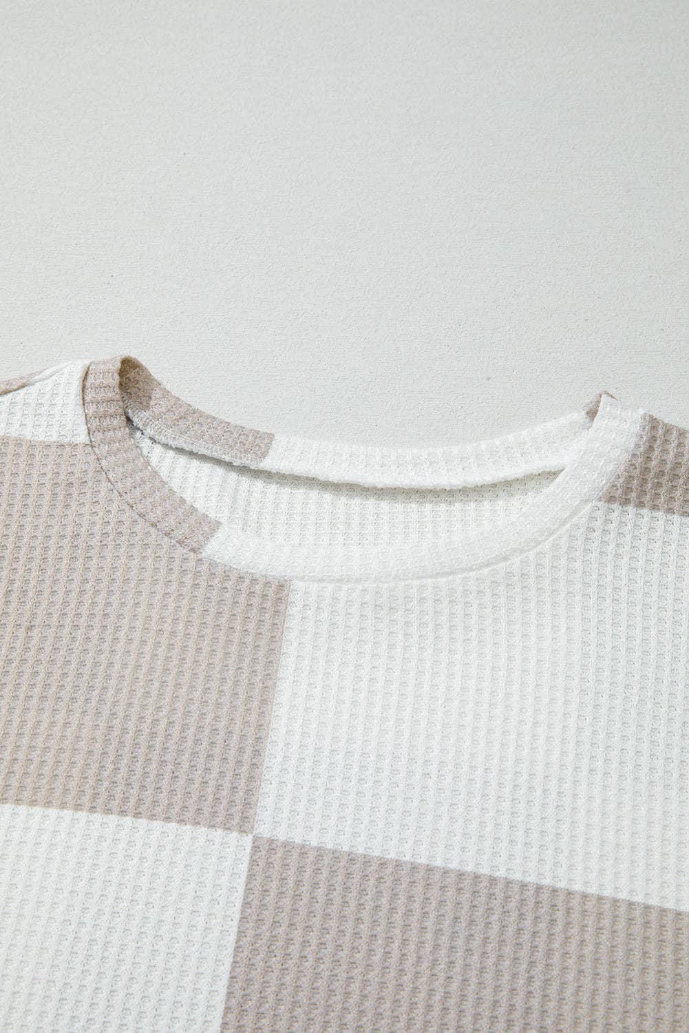 Checkered Textured Knit Sweater