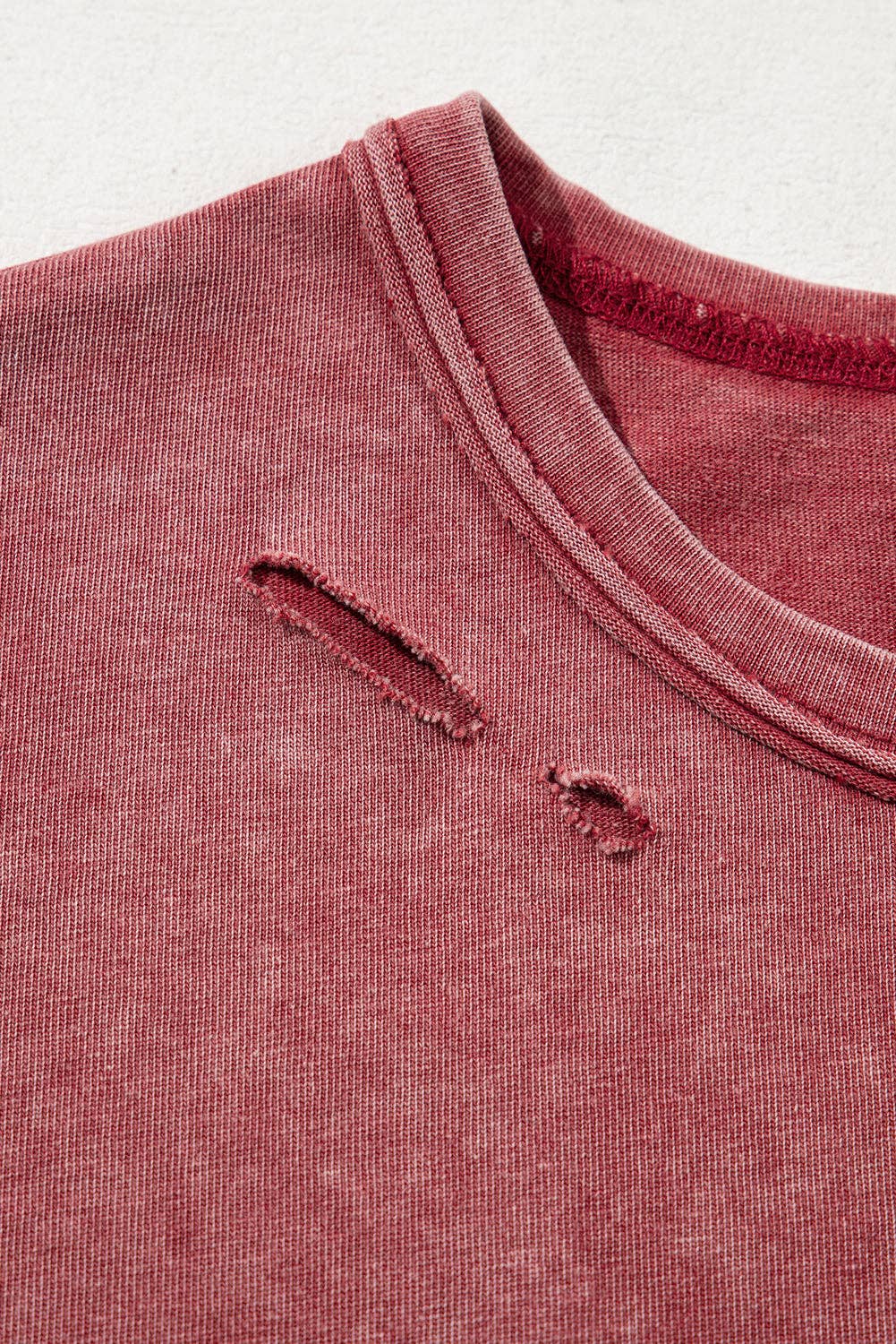 Distressed One Shoulder Tee