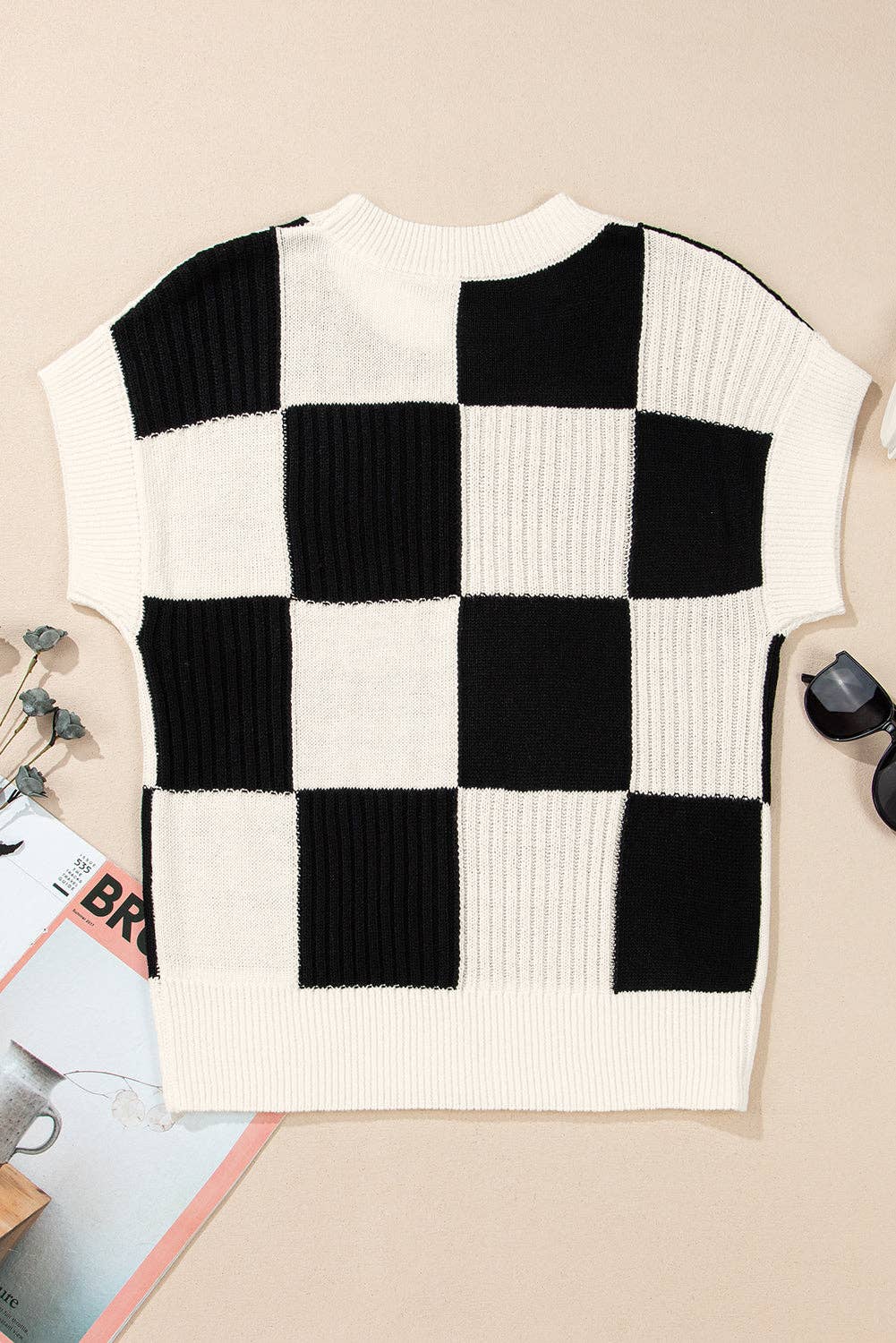 Colorblock Short Sleeve Sweater