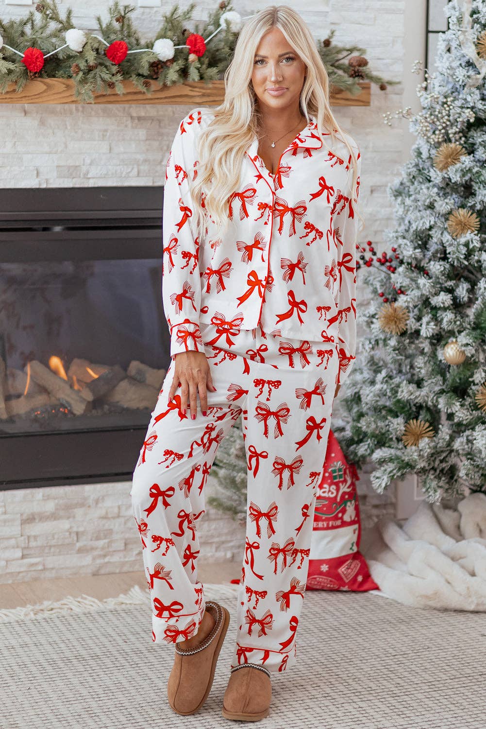 Christmas Bow Pajama Set