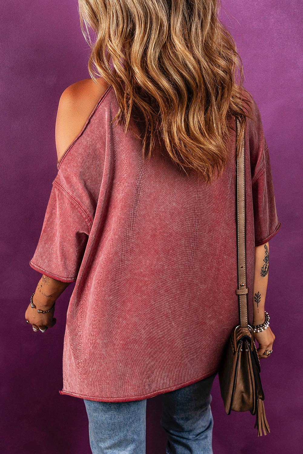 Distressed One Shoulder Tee