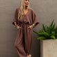 New Love Relaxed Drawstring Jumpsuit - Mocha